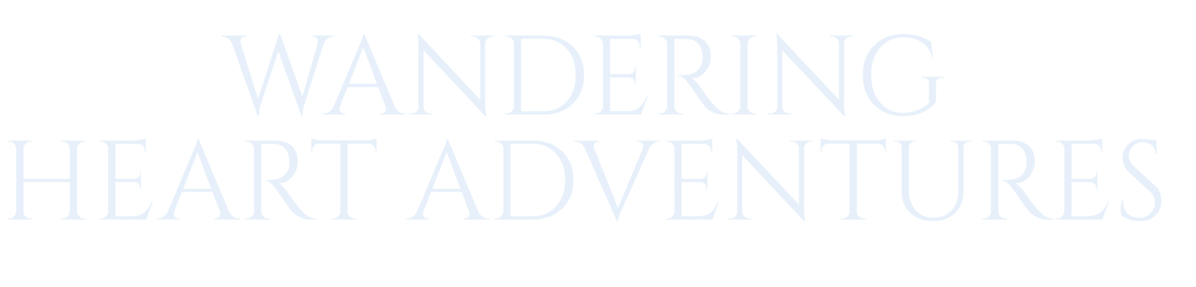 Faint text: Wandering Heart Adventures on white background.
